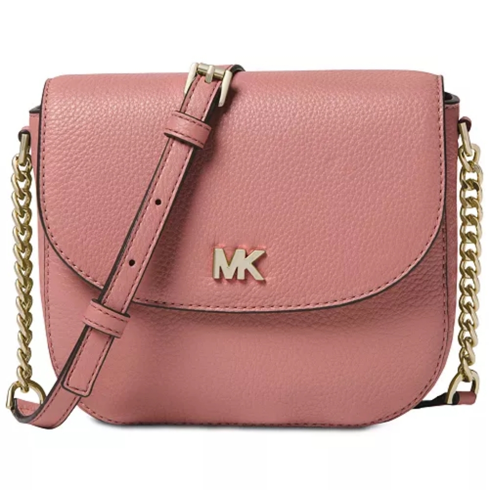 Michael Kors Half Dome Pebbled Leather Small Crossbody Bag In Rose
